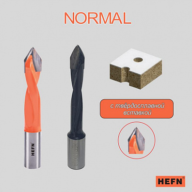 Сверло для сквозных отверстий для присадочного станка NORMAL HEFN правое D8x70 S10 RH